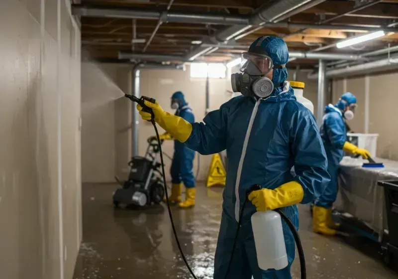 Basement Sanitization and Antimicrobial Treatment process in New London County, CT